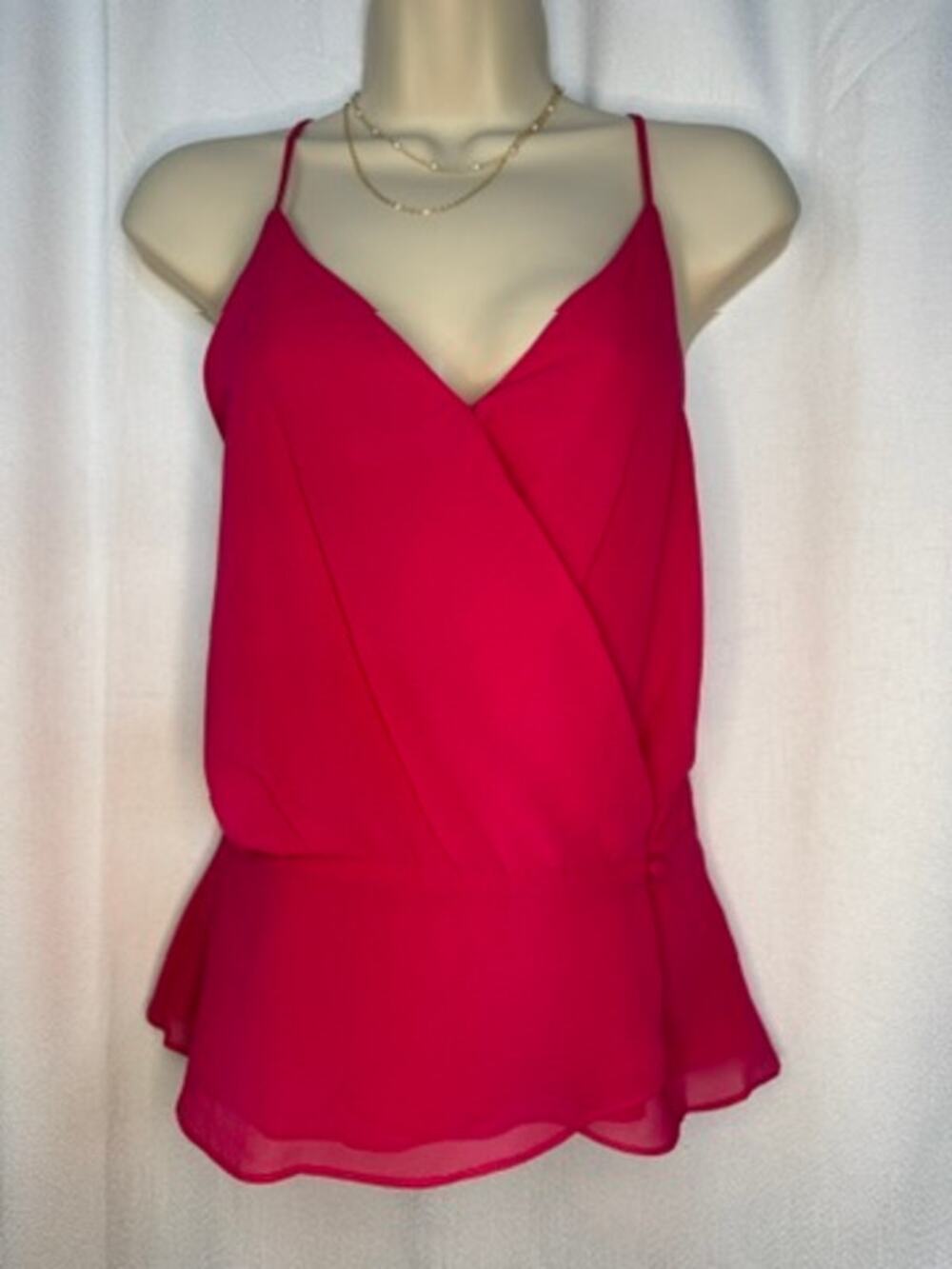 423. The Impeccable Pig Fuchsia Surplice Cross Back Tank Top Size S NWT